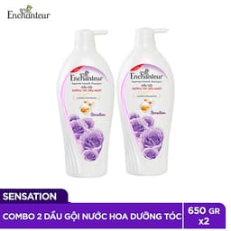 Combo 2 Dầu gội nước hoa Enchanteur Sensation/Charming dưỡng tóc siêu mượt 650gr/Chai