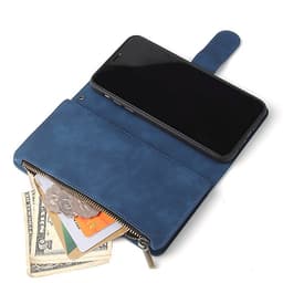 For iPhone 11 iPhone 11 pro iPhone 11 pro max PU Leather Side Magnetic Buckle Multi-card Bracket Full Protective Case with Zipper Wallet Style:iPhone 11 Pro