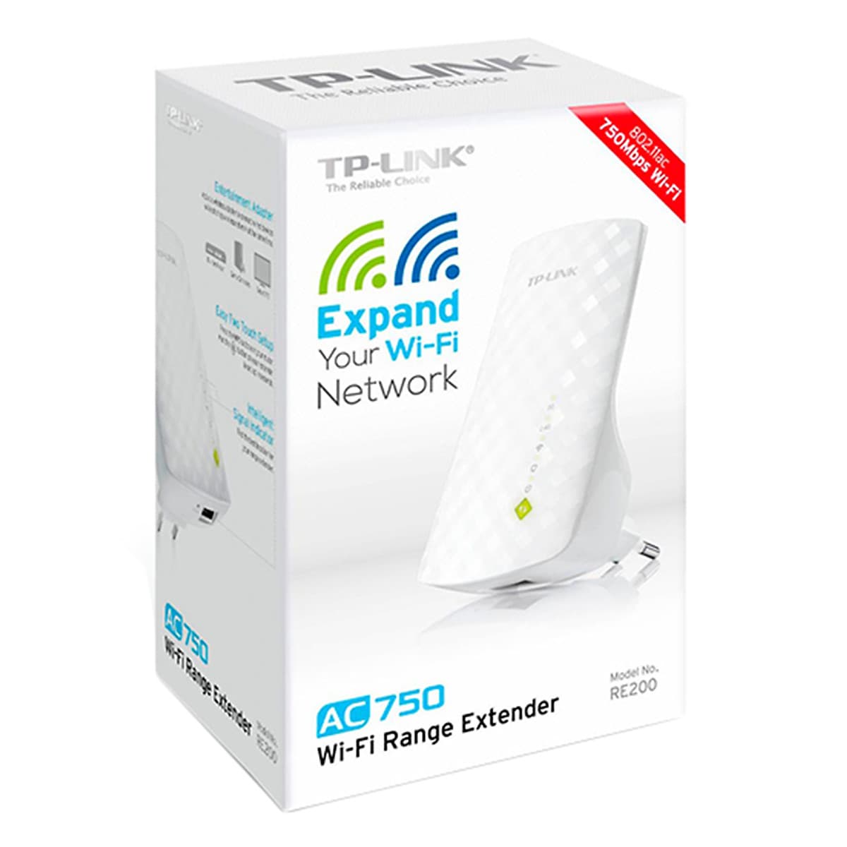 Bộ Kích Sóng Wifi Repeater Băng Tần Kép AC750 TP-Link  RE200 - Hàng Chính Hãng
