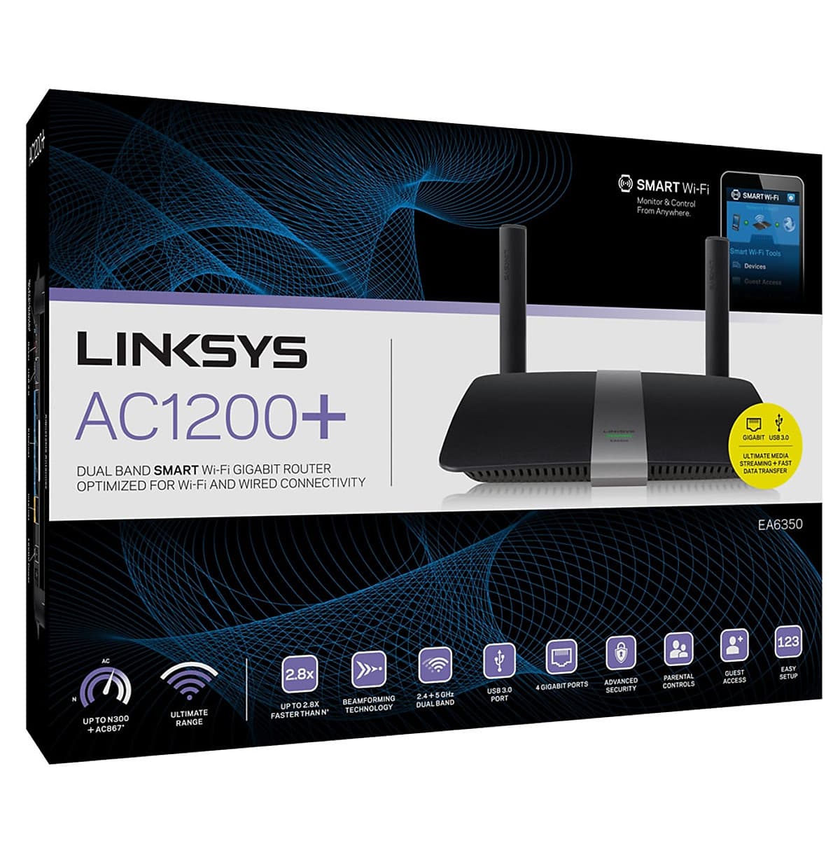 Linksys EA6350 - Router Wifi Chuẩn AC 1167Mbps - Hàng Chính Hãng