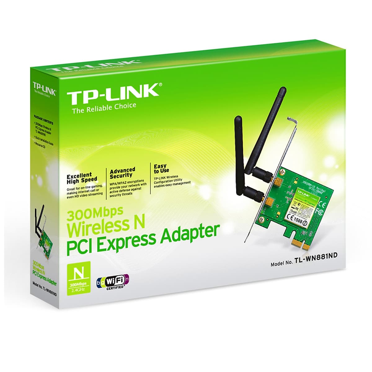 TP-Link  TL-WN881ND – Bộ Chuyển Đổi PCI Express Chuẩn N Tốc Độ 300Mbps - Hàng Chính Hãng