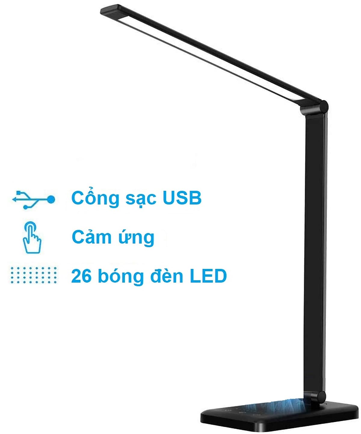 Đèn Bàn Học Đọc Sách, Làm Việc (Học Sinh, Sinh Viên, Văn Phòng) LED Chống Cận, Cảm Ứng Nhôm Cao Cấp eLights TD-621