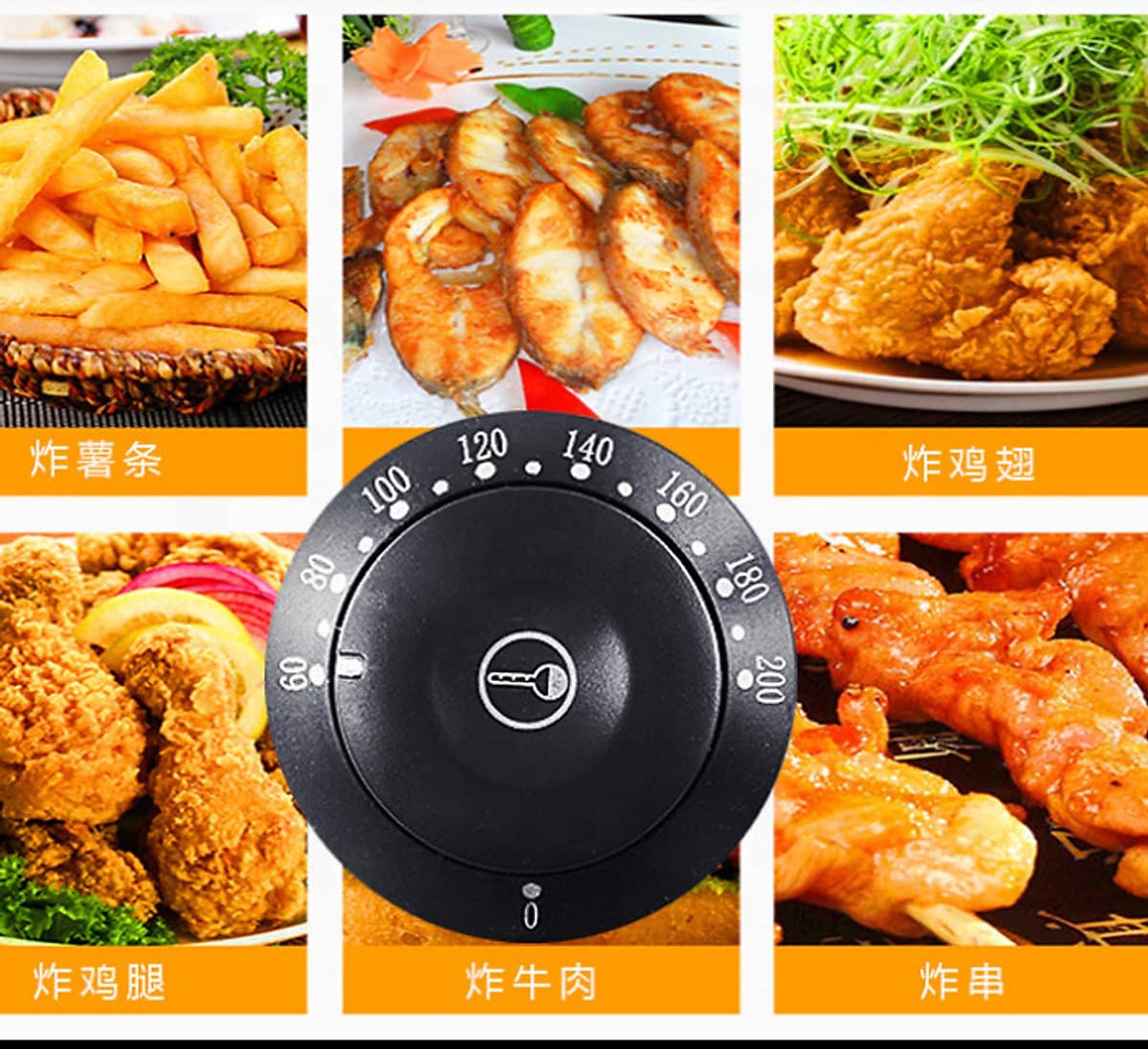 Bếp Chiên Nhúng Điện Cao Cấp ABG Dung Tích 6L, Ngăn Chứa Dầu Có Van Xả , Dùng Để Chiên Thức Ăn - Hàng Chính Hãng 
