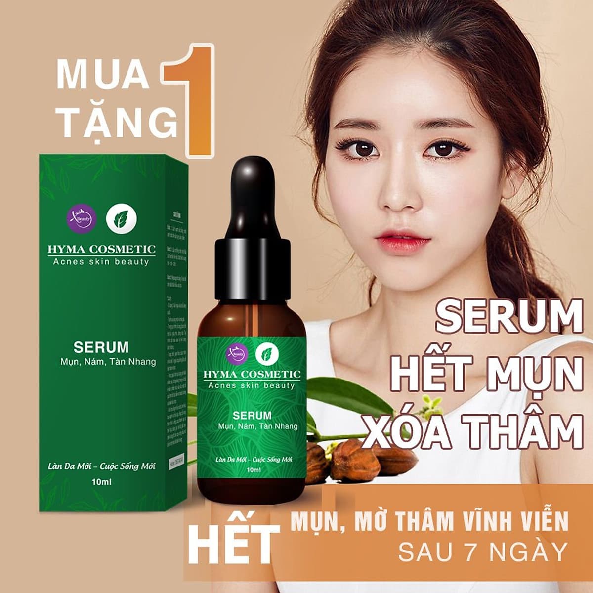 Serum ngừa mụn nám sẹo thâm rỗ tàn nhang XBeauty Hyma Acnes (30ml/10ml). Dòng kem ngăn ngừa mụn thâm sẹo rỗ