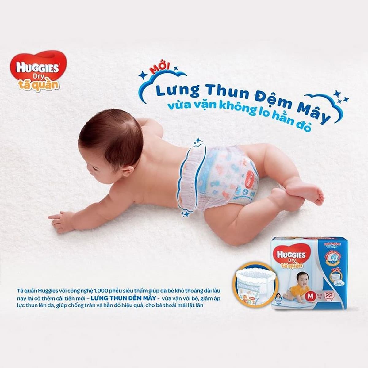 Tã quần siêu thấm Huggies Super Jumbo XXL gói 56 miếng