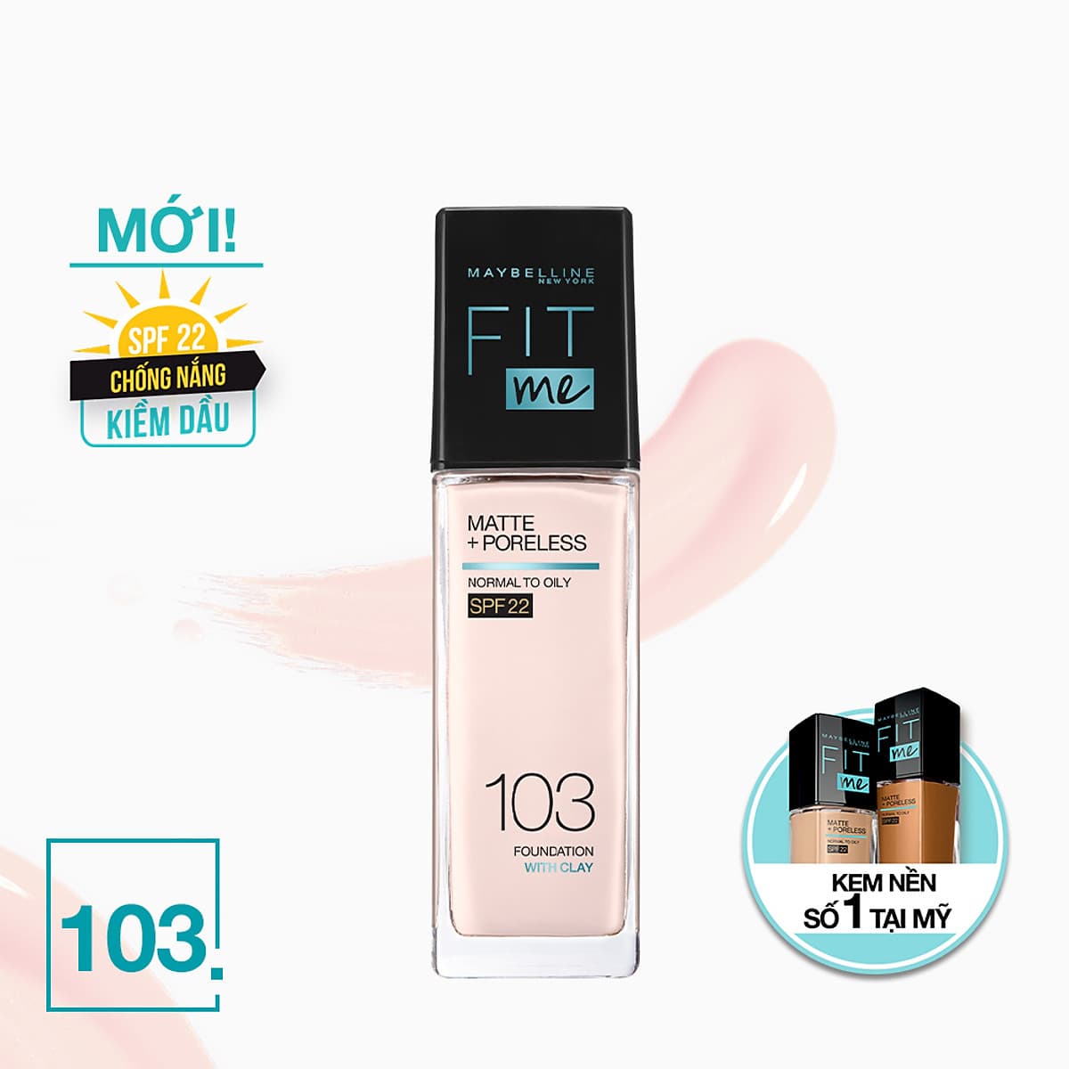 Kem Nền Mịn Nhẹ Kiềm Dầu Fit Me Maybelline New York Matte Poreless Foundation 30ml