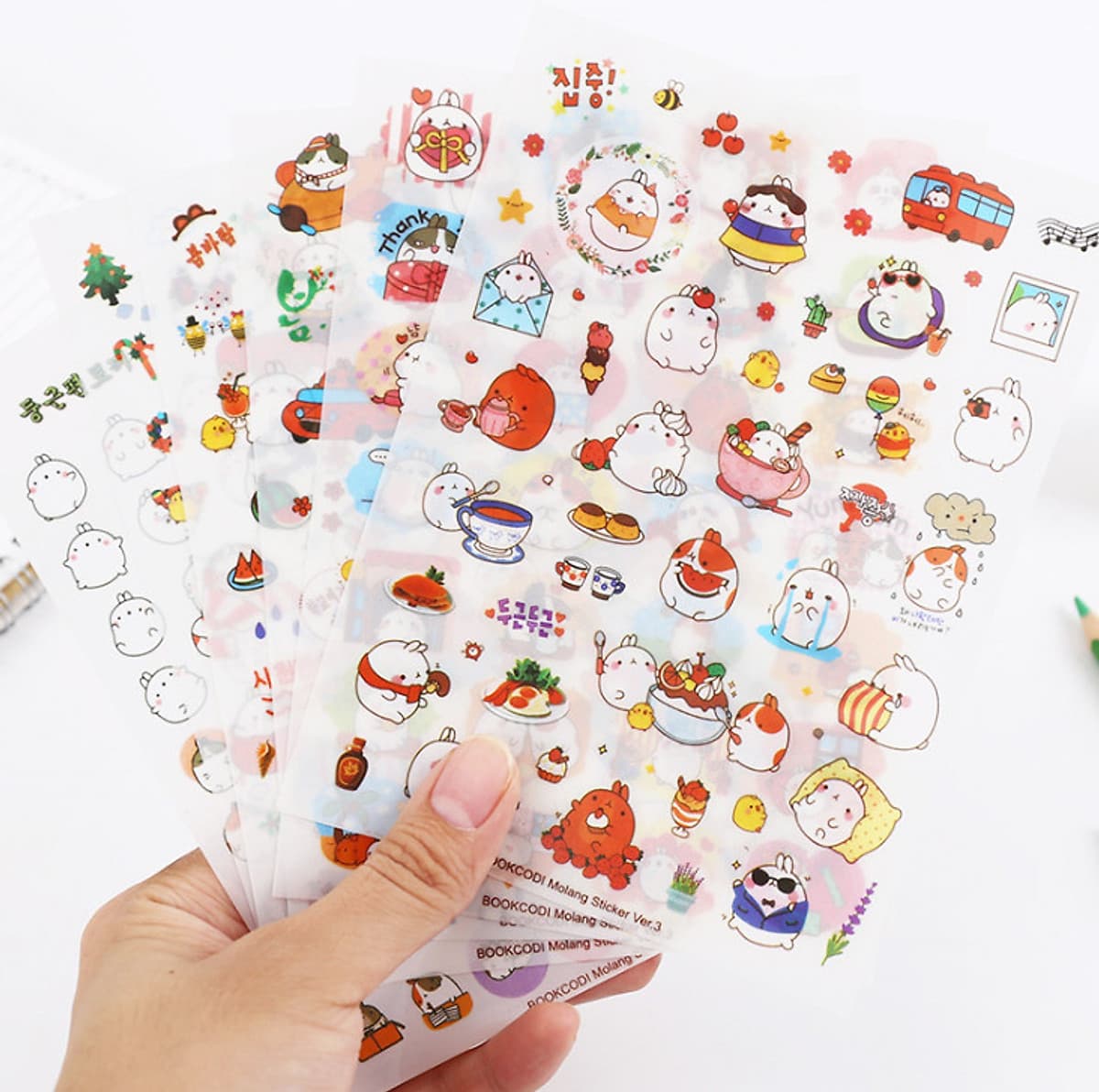Sticker Dán Trang Trí Molang và Piu Piu ( Trang Trí Sổ Kế Hoạch, Sổ Nhật Ký) | Nhiều Mẫu