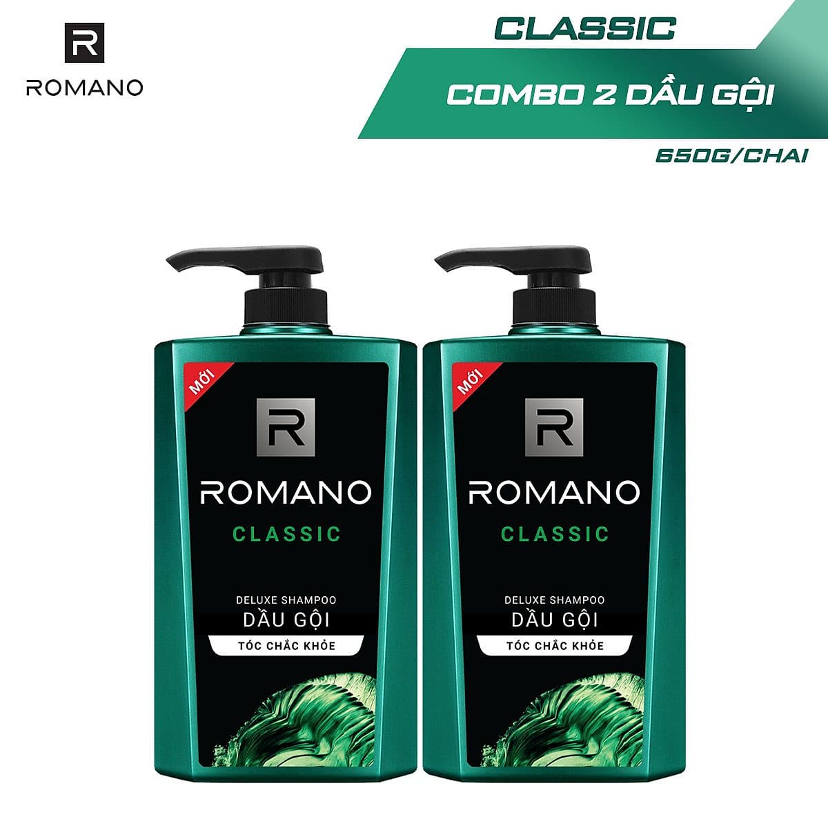 Combo 2 Dầu gội Romano hương nước hoa 650g/chai