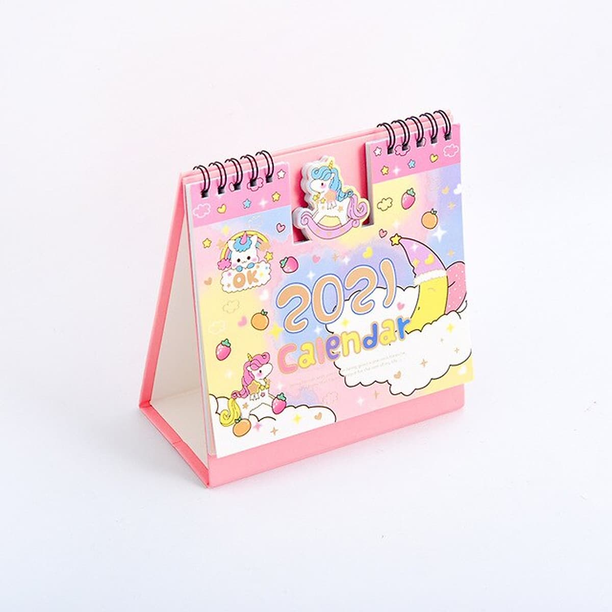Lịch Để Bàn 2021 Siêu Dễ Thương Để Bàn Làm Việc Học Tập Tặng Kèm Sticker Trang Trí 