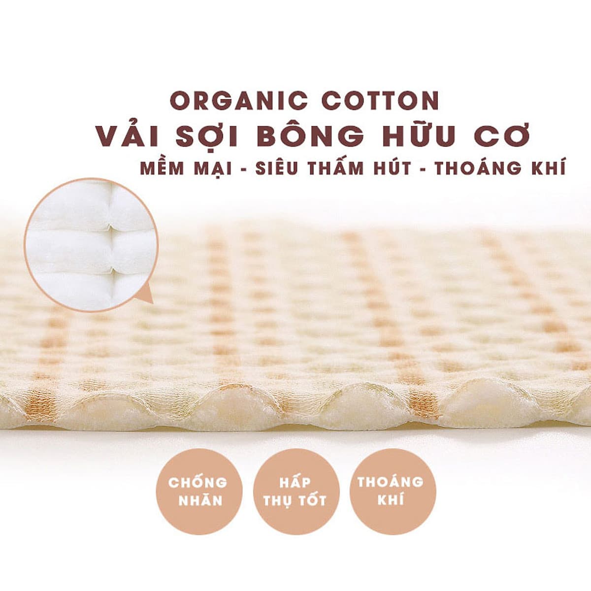 Tấm lót chống thấm cho bé Organic Good Cotton Babyup. Miếng lót chống thấm 4 lớp, mềm mại, thoáng khí, siêu thấm hút, có thể giặt, an toàn cho bé