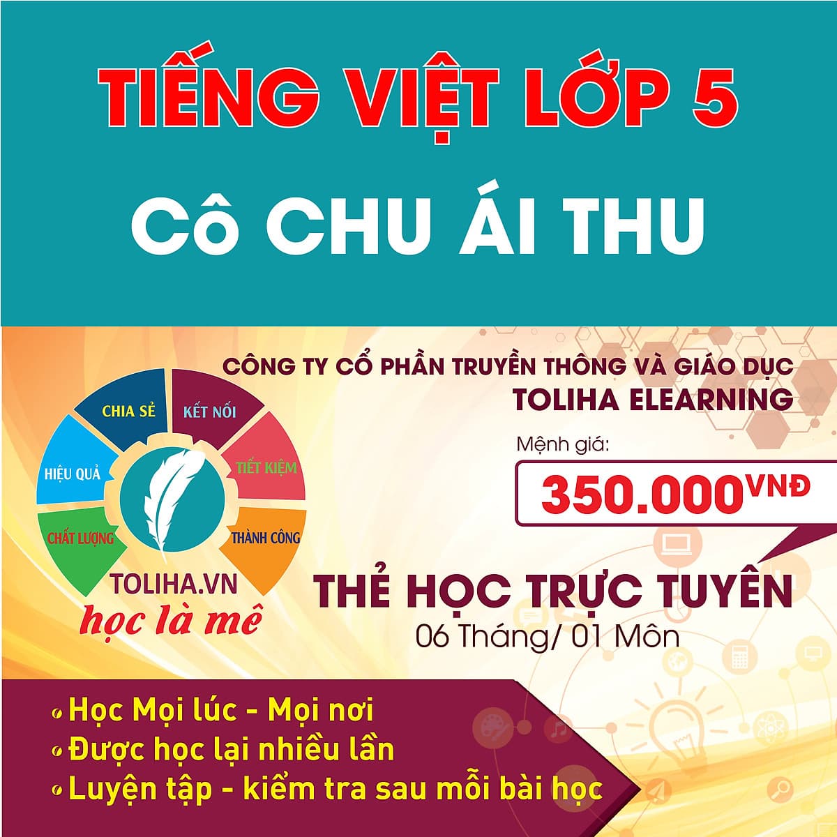 Khóa học TIẾNG VIỆT LỚP 5 cô Chu Ái Thu - 06 tháng