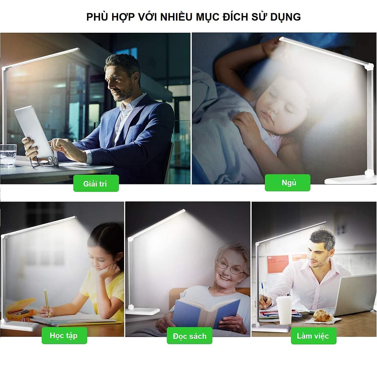 Đèn Bàn Học Đọc Sách, Làm Việc (Học Sinh, Sinh Viên, Văn Phòng) LED Chống Cận, Cảm Ứng Nhôm Cao Cấp eLights TD-621