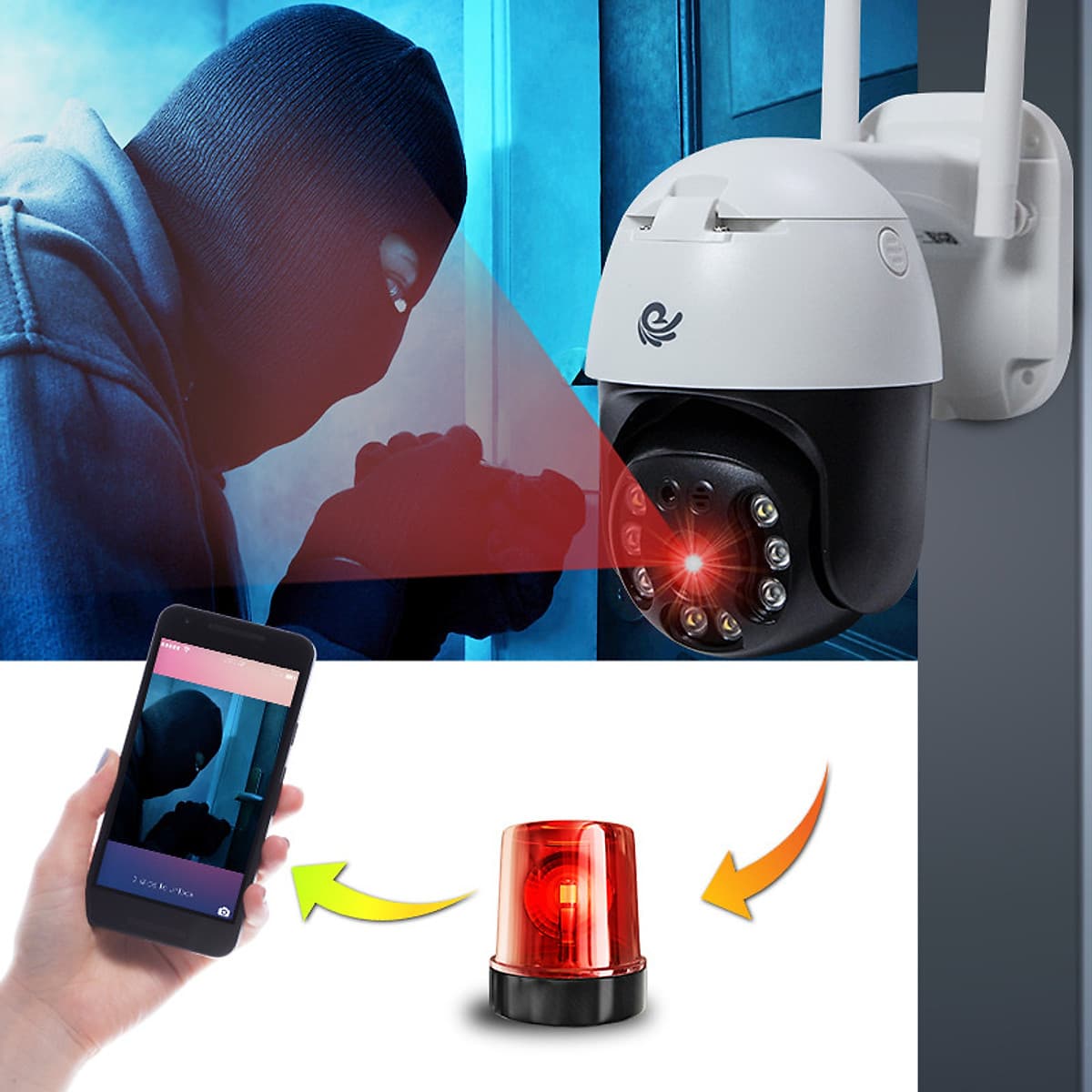  Camera Wifi Ngoài Trời CareCam CC8031 - 3.0Mpx (2304x1296P), Xoay 360 Độ, Đàm Thoại 2 Chiều - Hàng chính hãng