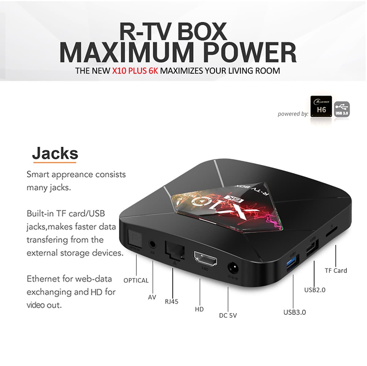 Android TV BOX RAM 4G, Bộ nhớ 32G, xem phim 6K, chơi game, hỗ trợ tính năng tìm kiếm bằng giọng nói mới nhất hiện nay X10 PLUS