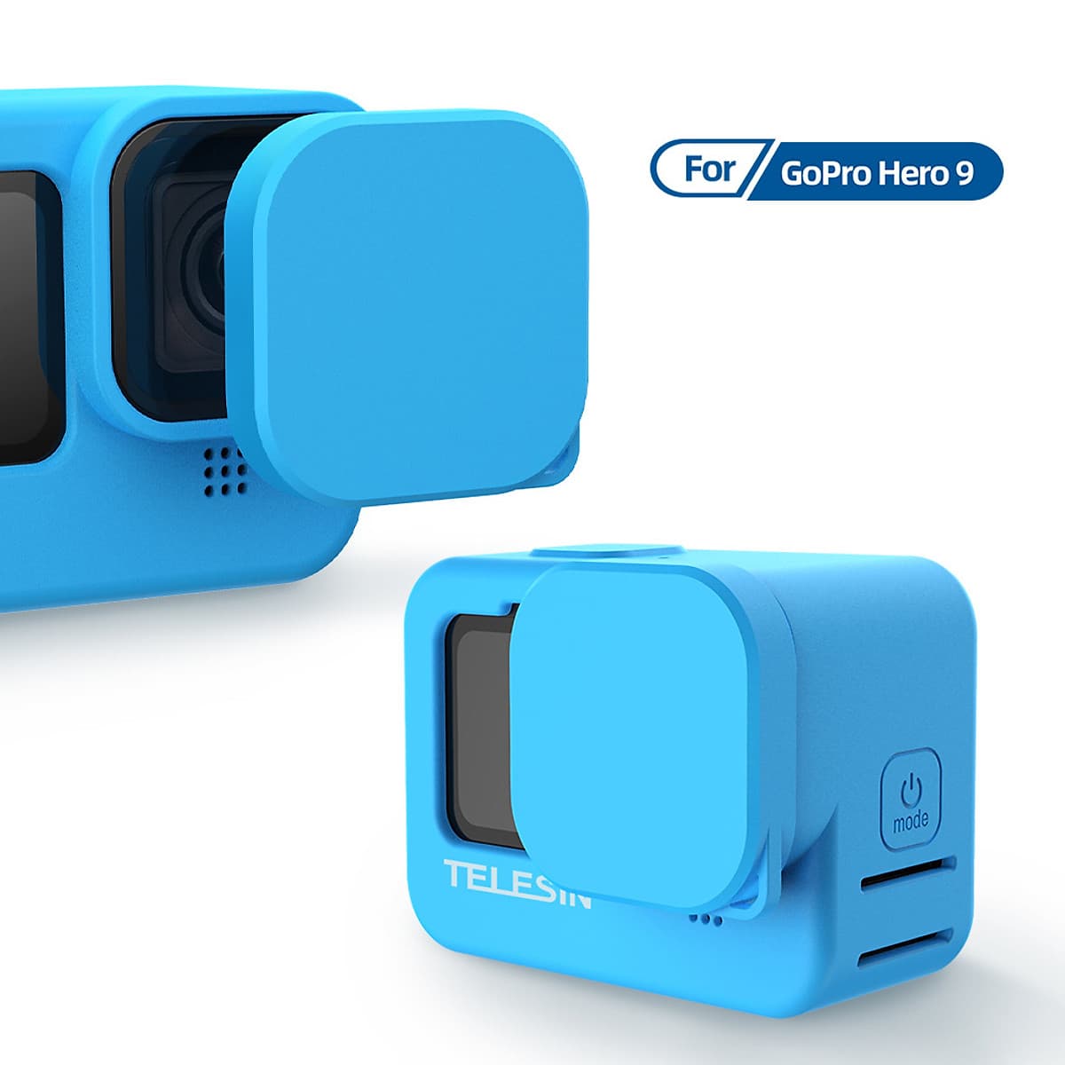Vỏ Bảo Vệ Silicon Cho GoPro 9 - Kèm Nắp Bảo Vệ Ống Kính Và Dây Đeo Tay Thời Trang (Hàng Chính Hãng) Không bao gồm máy quay GoPro và màu sắc khác