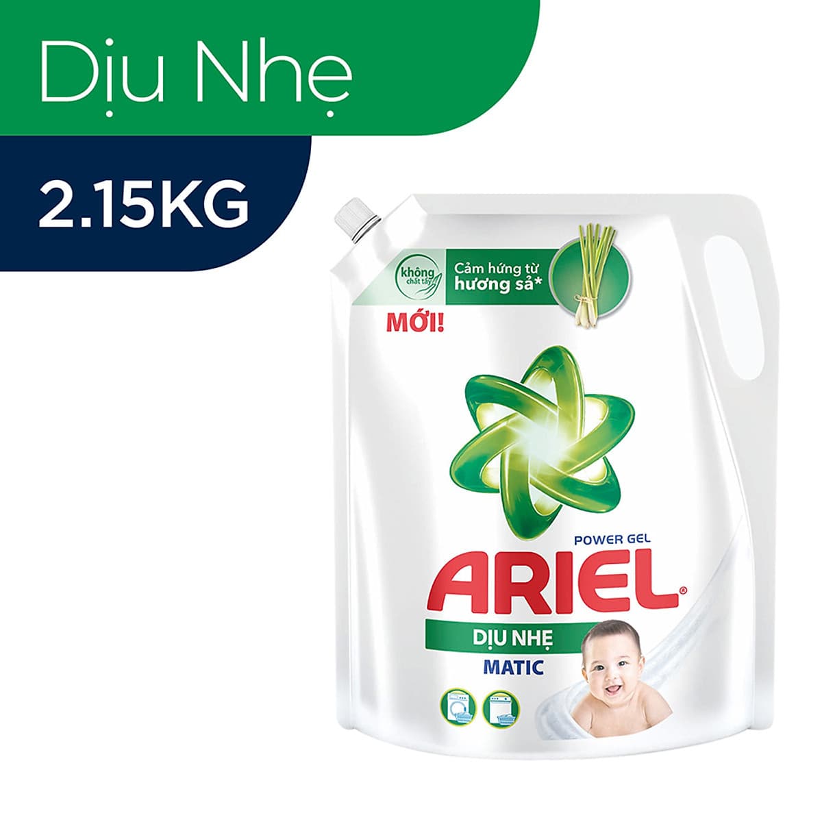 Nước giặt Ariel Dạng Túi Dịu Nhẹ Cho Da Nhạy Cảm 2.15kg