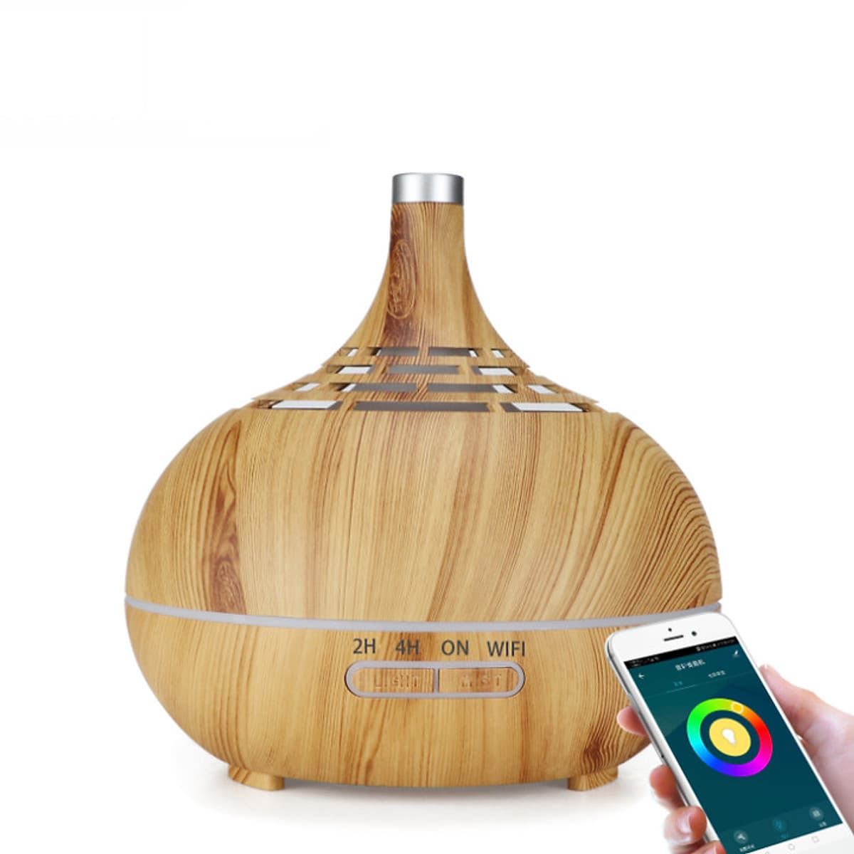 Máy phun sương tạo ẩm khuếch tán tinh dầu kết nối Wifi 150wifi tích hợp đèn LED 7 màu thông minh, Công suất 12W
