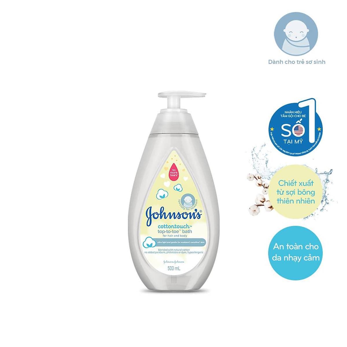 Sữa tắm gội toàn thân Johnson's Baby mềm mịn (500ml)