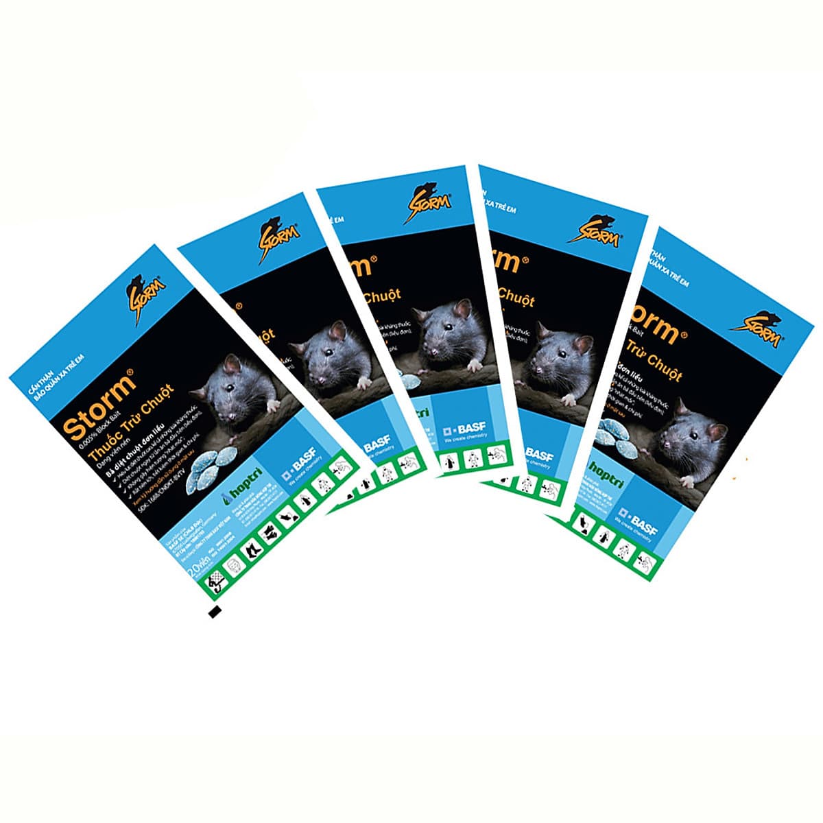 Thuốc diệt chuột Storm 0.005% (5 gói x 20 viên)