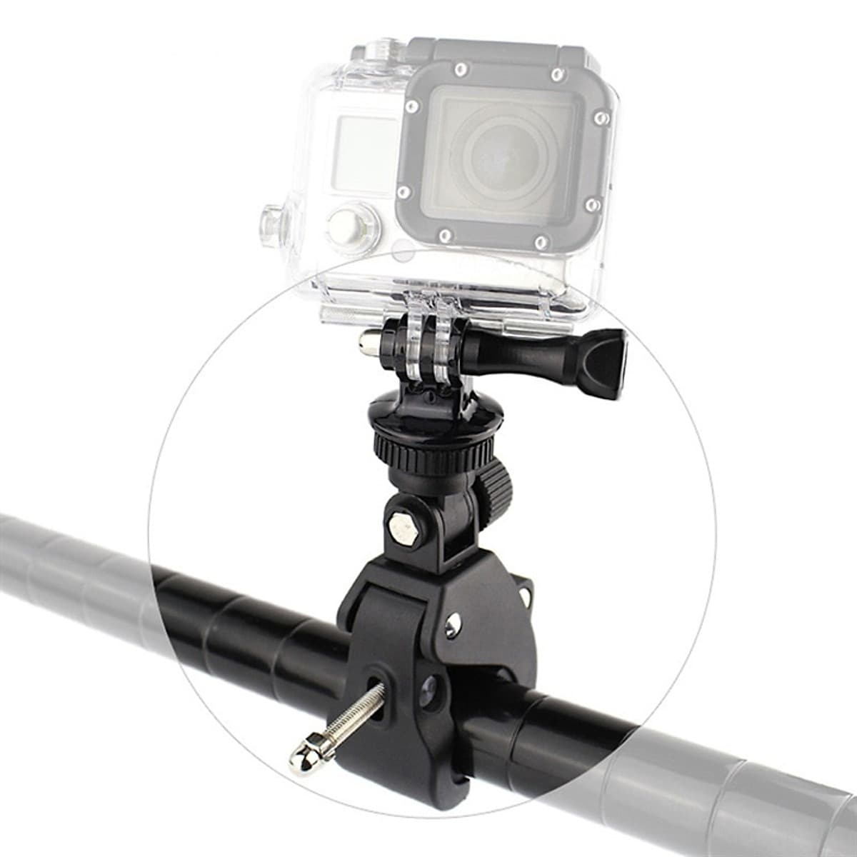 Kẹp chuẩn ốc 1/4 gắn máy ảnh lên ghi đông xe