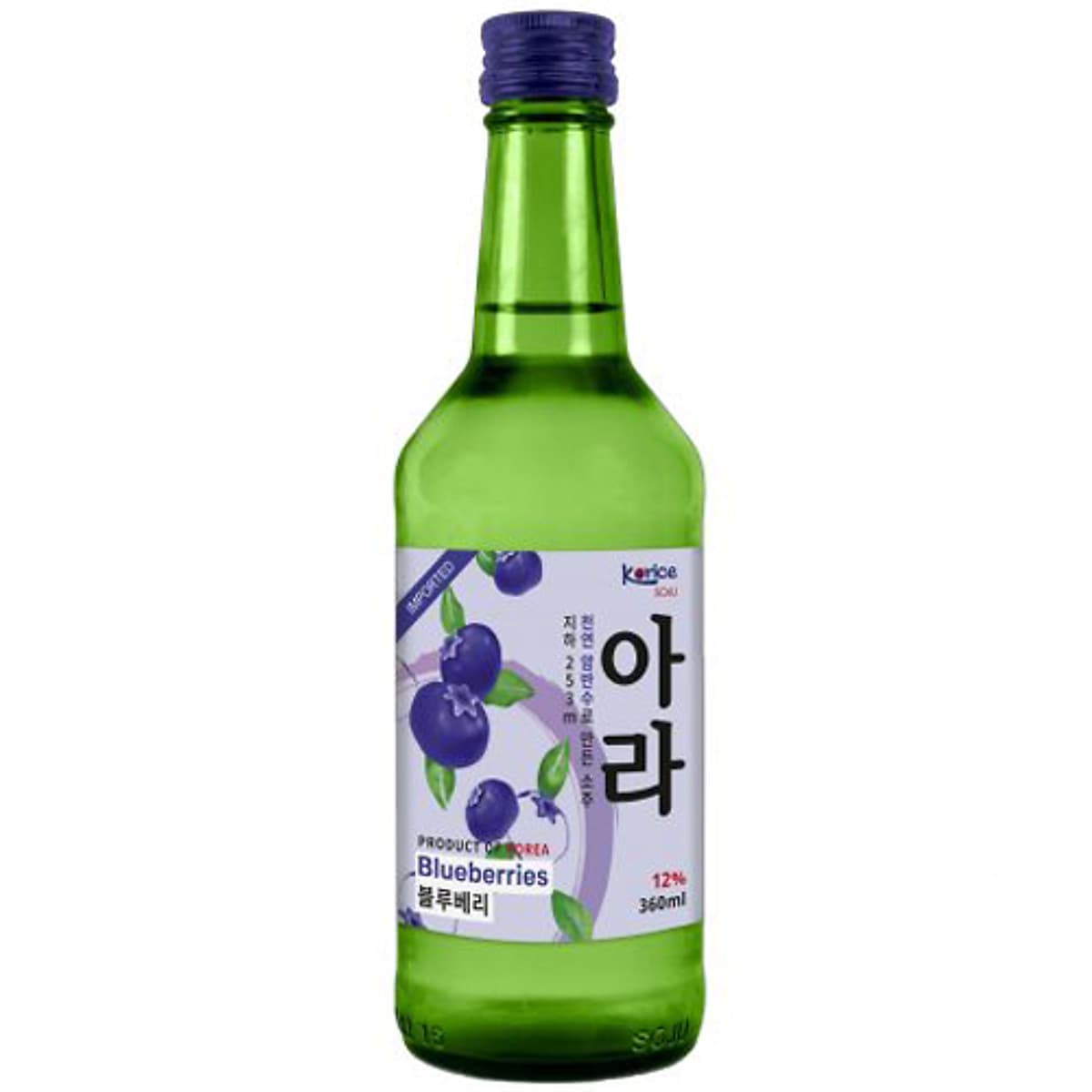 Rượu Soju Korice Hương Việt Quất 12% (360ml) Không hộp 