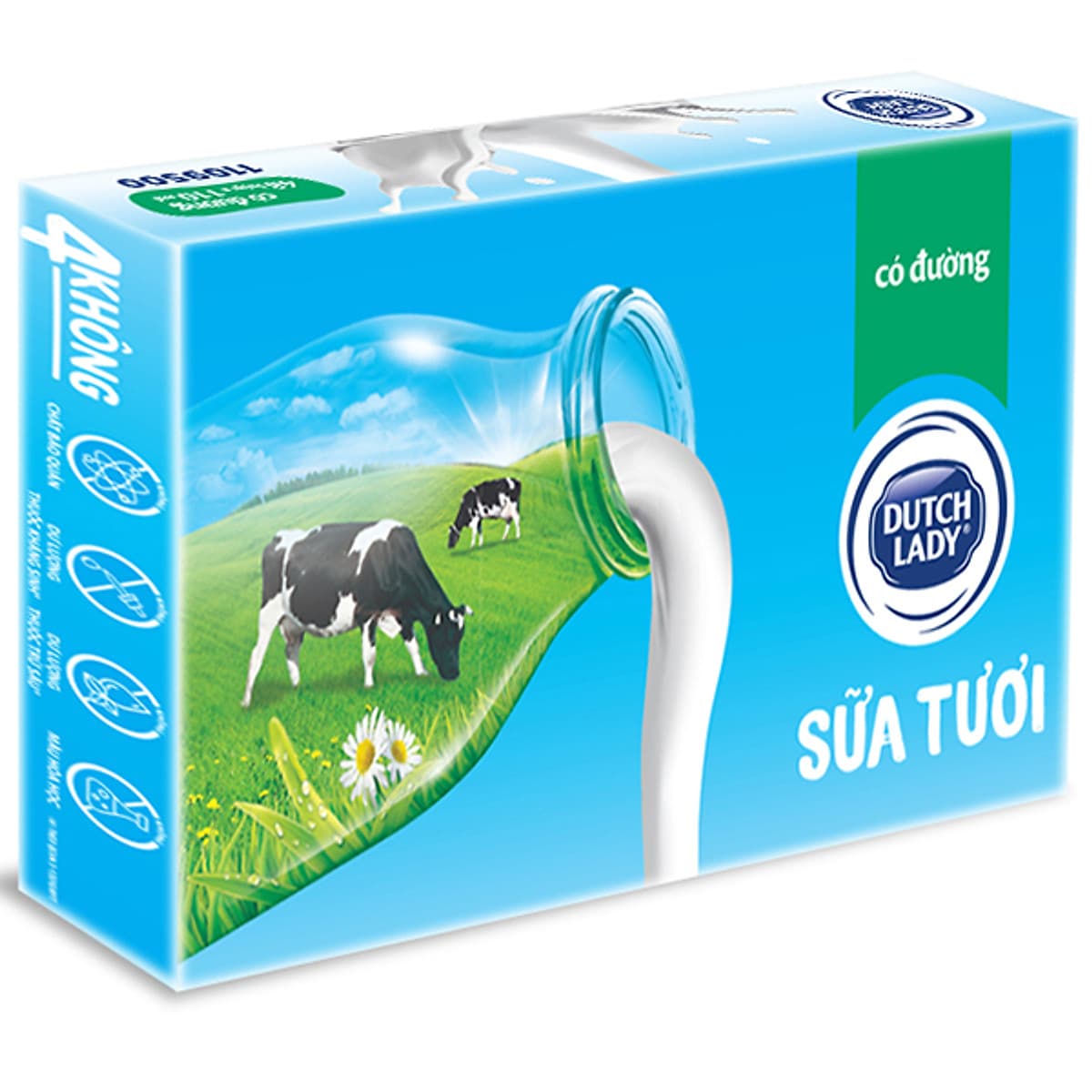 Thùng 48 Hộp Sữa Tươi Tiệt Trùng Dutch Lady Cô Gái Hà Lan Có Đường (48 x 110ml)