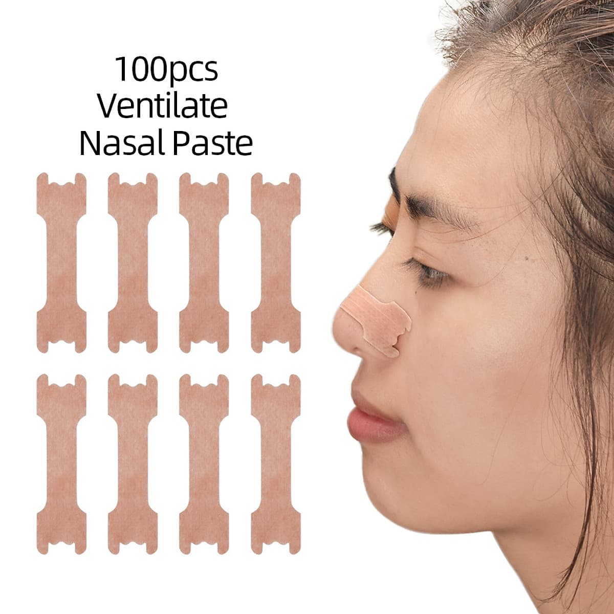 Miếng Dán Mũi Chống Ngáy Dễ Thở - Be (100 Cái)