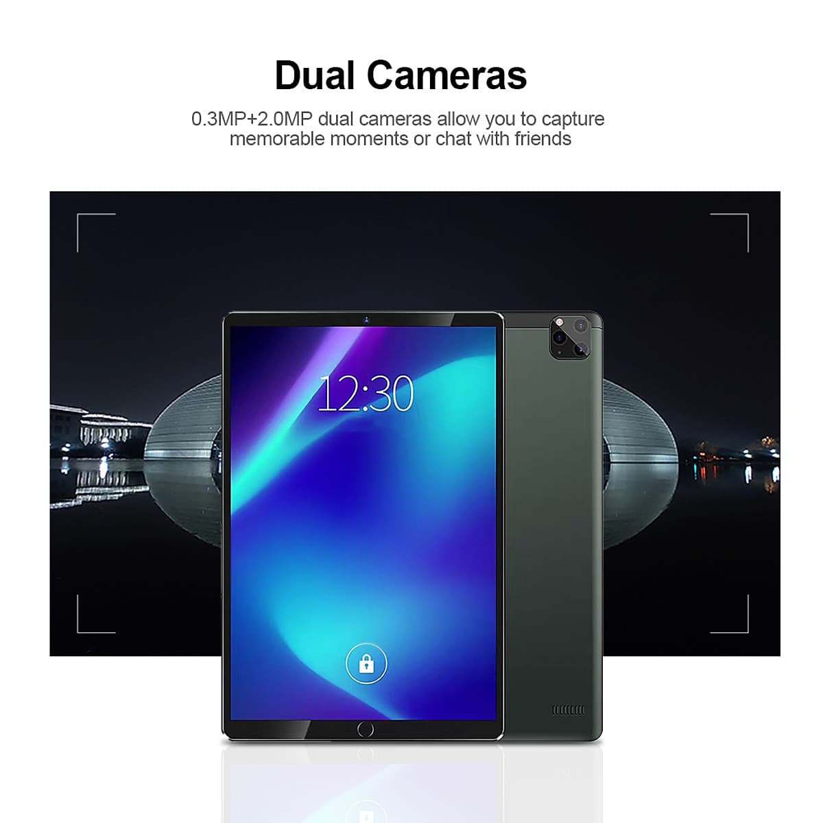 10.1'' Metal Tablet with MT6592 Eight-core Processor 1280*800 Resolution 2GB+32GB Memory Support 2G/3G Calls Grey+Black