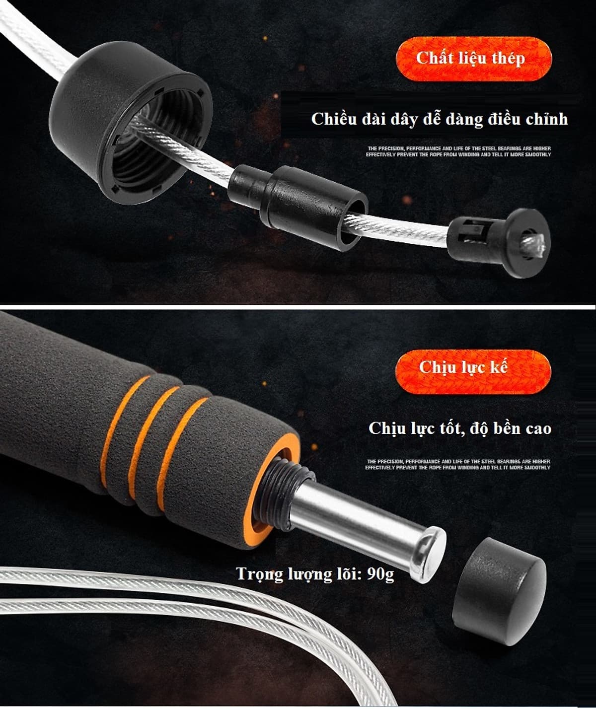 Dây nhảy thể dục TS-02, dây tập 2 lớp dày 4.5mm bền nhẹ cao cấp - POKI
