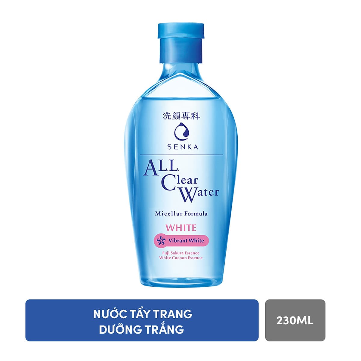 Combo Nước tẩy trang dưỡng trắng Senka All Clear Water Micellar Formula White 230ml + Sữa rửa mặt dành cho da mụn Senka Perfect Whip Acne Care 50g