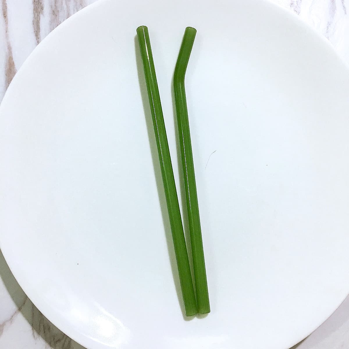 Ống Hút Thủy Tinh Lẻ Thẳng/Cong - Nhiều Màu - 20cm x 0.8cm