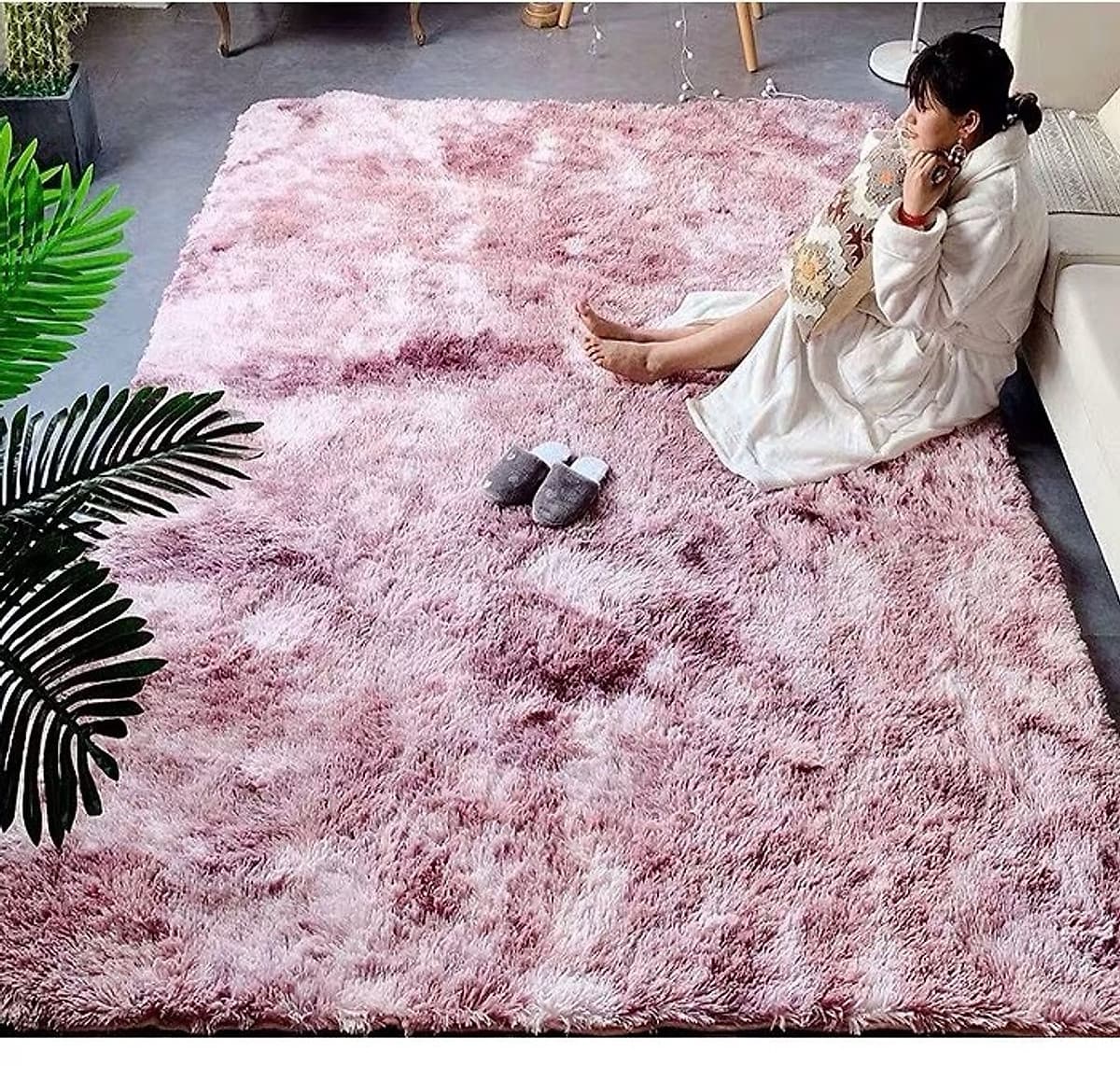Thảm Lông Dài Trải Sàn Cao Cấp Kiểu Loang