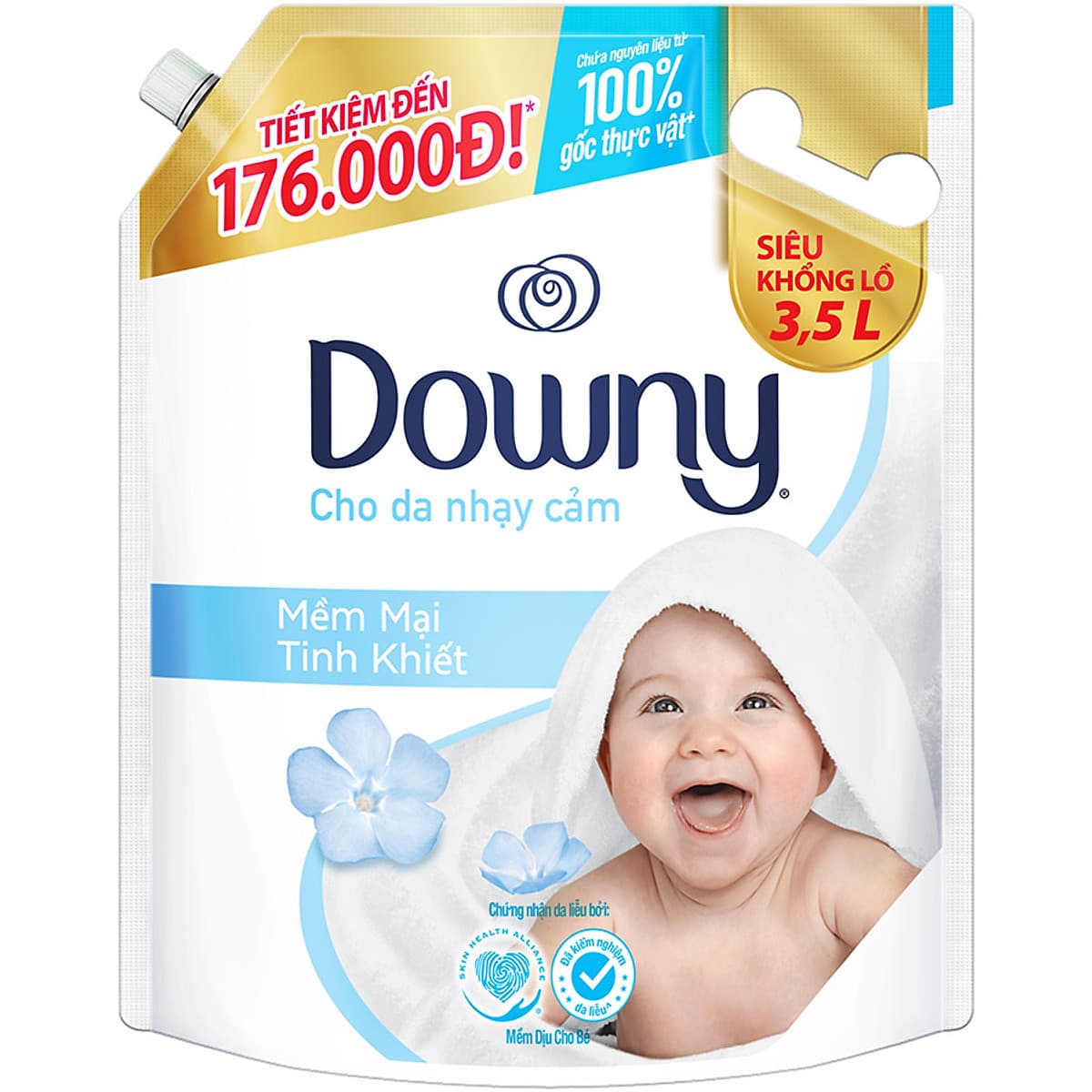 Nước Xả Vải Downy Mềm Mại Tinh Khiết (3.5L/ Túi) 