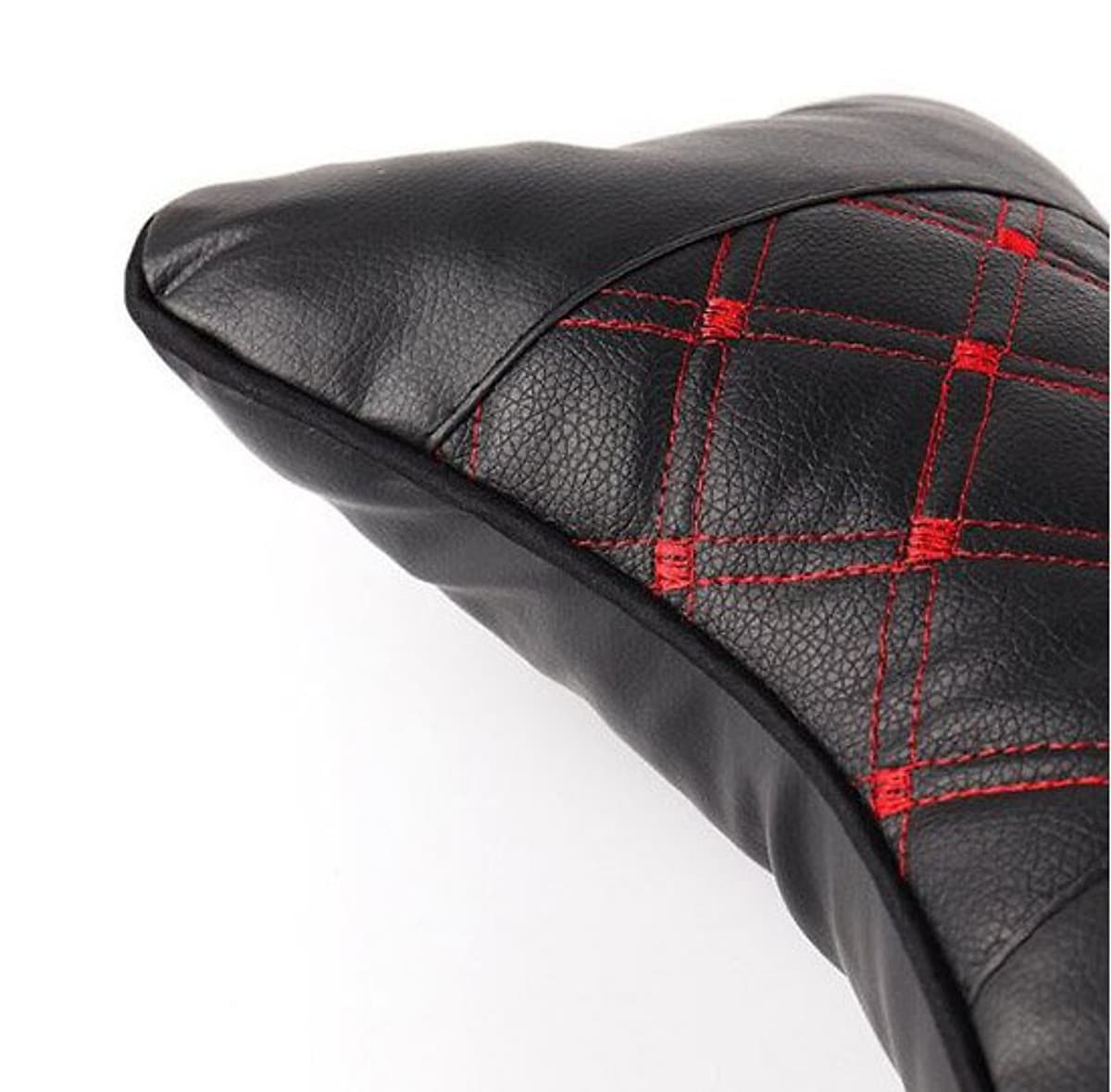 Combo Đệm Tựa Lưng Massage Và Gối Tựa Đầu Xe Hơi ( Ô Tô ) Chống Mỏi Cổ - Hàng Cao Cấp - Siêu Đàn Hồi - Thiết Kế Ôm Vừa Vặn Ghế Xe Hơi - Màu Chỉ Đỏ Trang Nhã