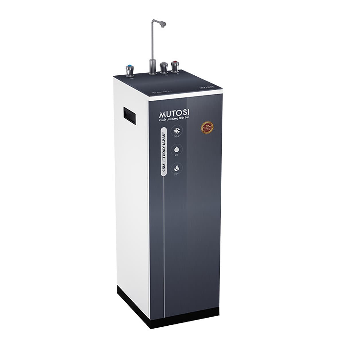 Máy lọc nước RO 3-in-1 nóng lạnh nguội Mutosi MP-350D-GR - Tủ đứng, 8 cấp lọc, công suất  10L/h - Hàng chính hãng