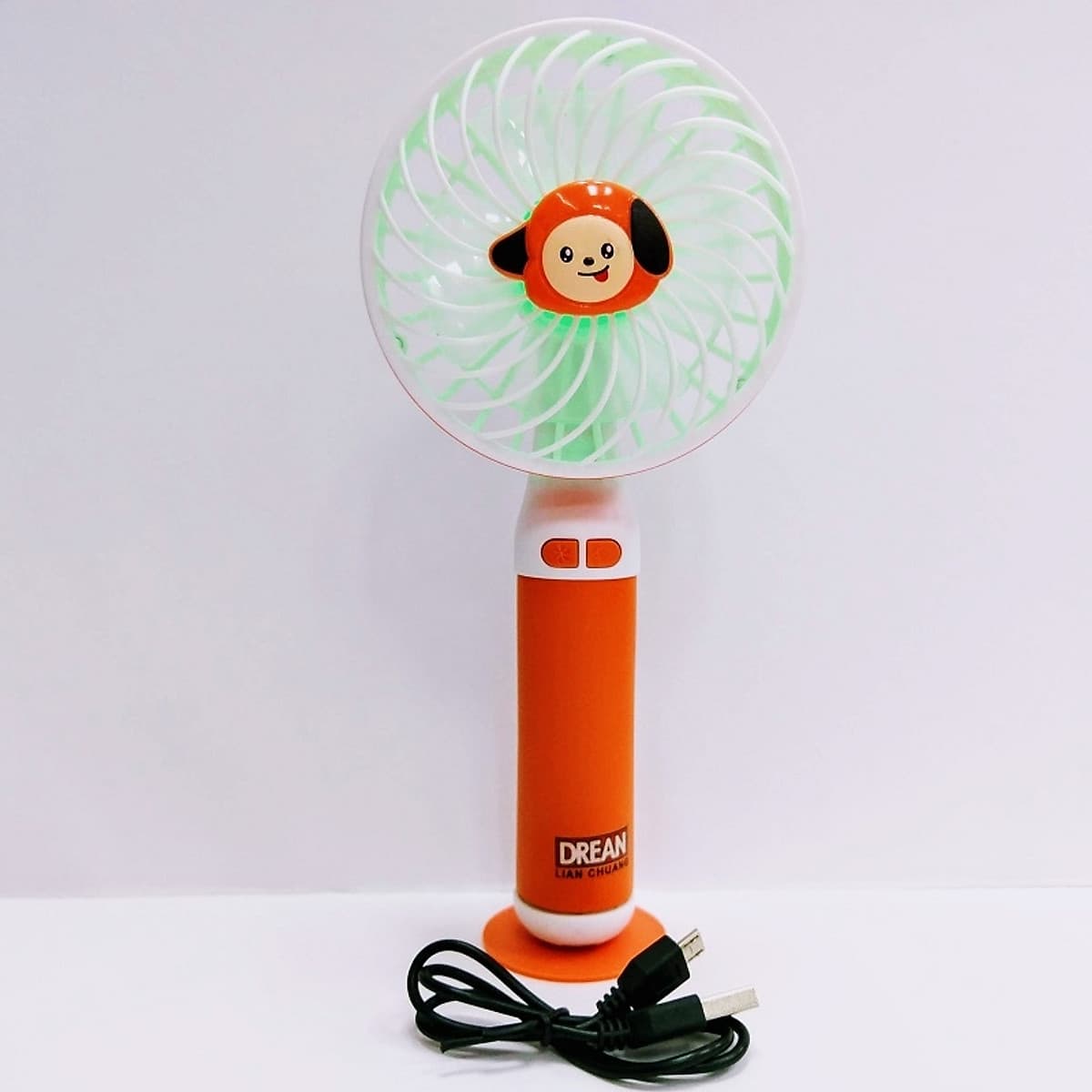 Quạt mini cầm tay đèn led cute number 3022 - Màu ngẫu nhiên 