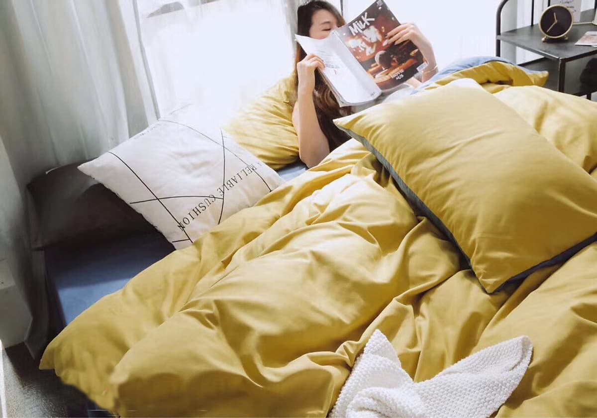 Bộ 4 món chăn ga gối cotton Tici cao cấp TC45 hàng đẹp (set gồm 1 ga, 1 chăn có khóa lồng được ruột, 2 vỏ gối)