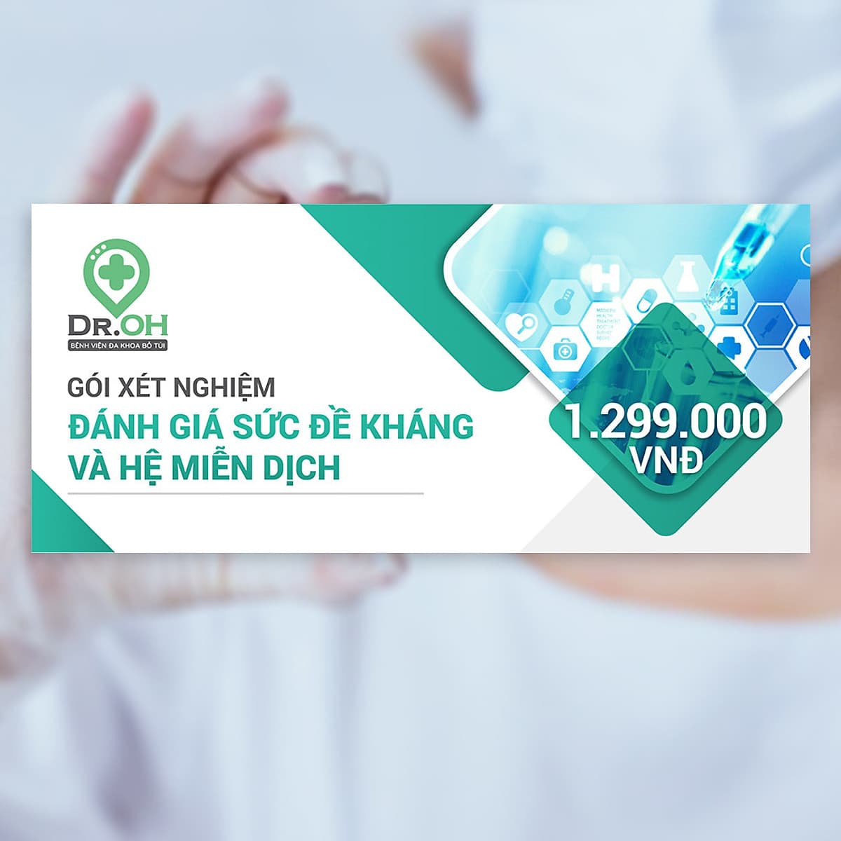 Combo 3- Gói Xét Nghiệm Đánh Giá Sức Đề Kháng Và Hệ Miễn Dịch -  Dịch Vụ Tại Nhà - Dr.Oh - Bệnh Viện Đa Khoa Hồng Đức ( Tặng 3 Xét Nghiệm Tầm Soát Ung Thư Gan  Qua Máu)