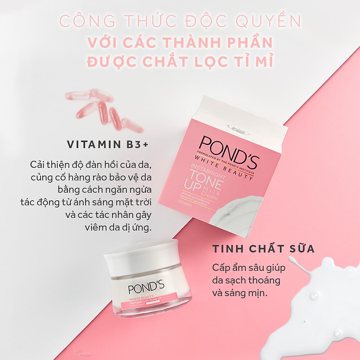 Kem Sữa Dưỡng Trắng Nâng Tông Pond'S White Beauty (50g)