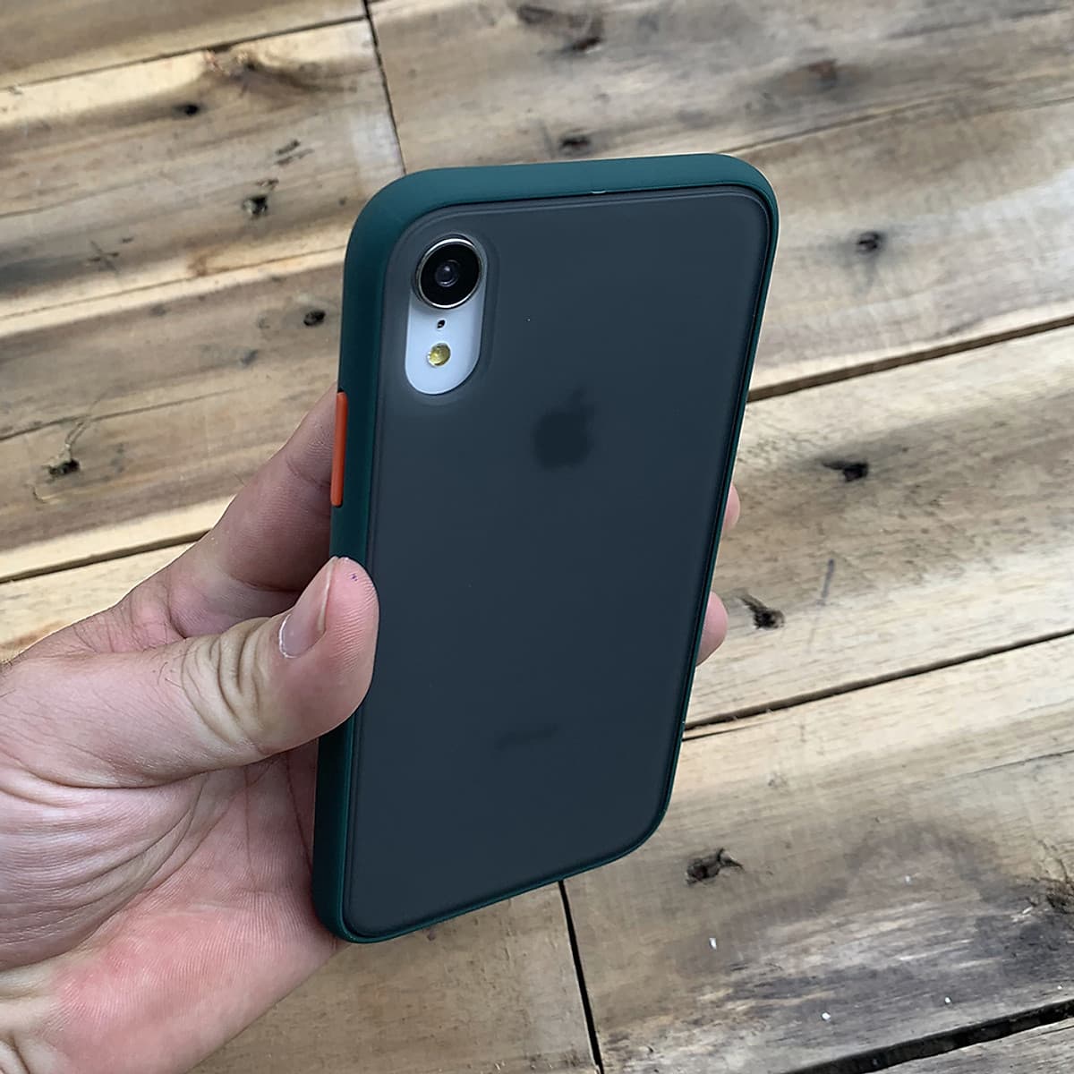 Ốp lưng chống sốc dành cho iPhone XR nút màu cam - Màu xanh đậm