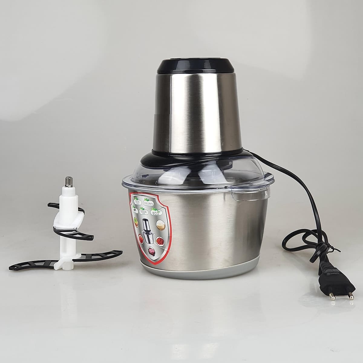 Máy xay thịt, xay cá, thực phẩm cối inox 304 dung tích 1.8L, công suất 350W xay cực nhuyễn