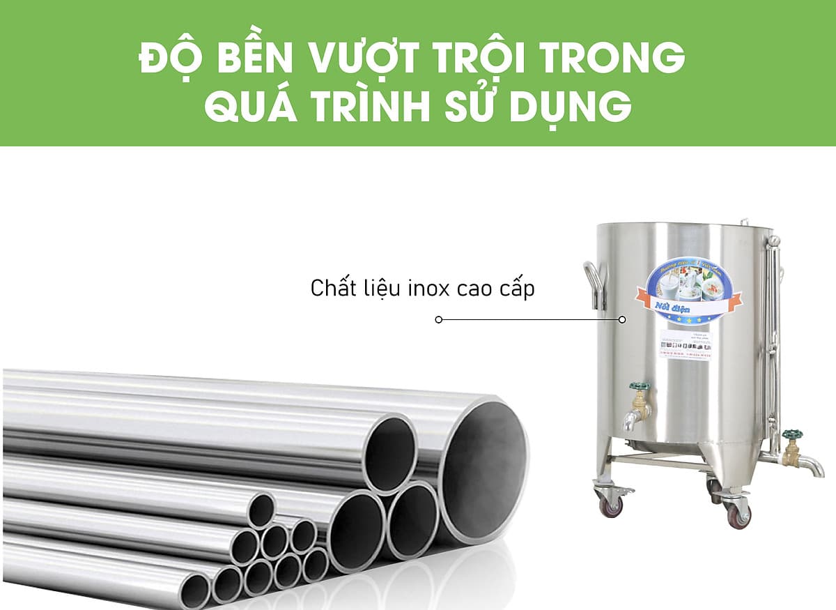 Nồi nấu sữa đậu nành công nghiệp 40L - Nấu sữa thơm, không bị đóng cặn