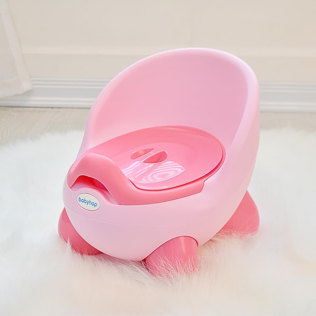 Bô vệ sinh trẻ em Kiu Kiu Babyhop cho bé từ 6 tháng đến 5 tuổi chống trơn trượt có chỗ dựa và khay