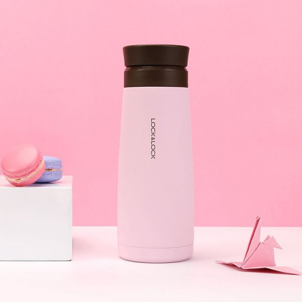 Bình Giữ Nhiệt Lock&Lock Macaron 450ml LHC4230 - Hàng Chính Hãng, Chất Liệu Thép Không Gỉ, Có Lưới Lọc Trà Tiện Dụng Kèm Ống Hút Inox 304