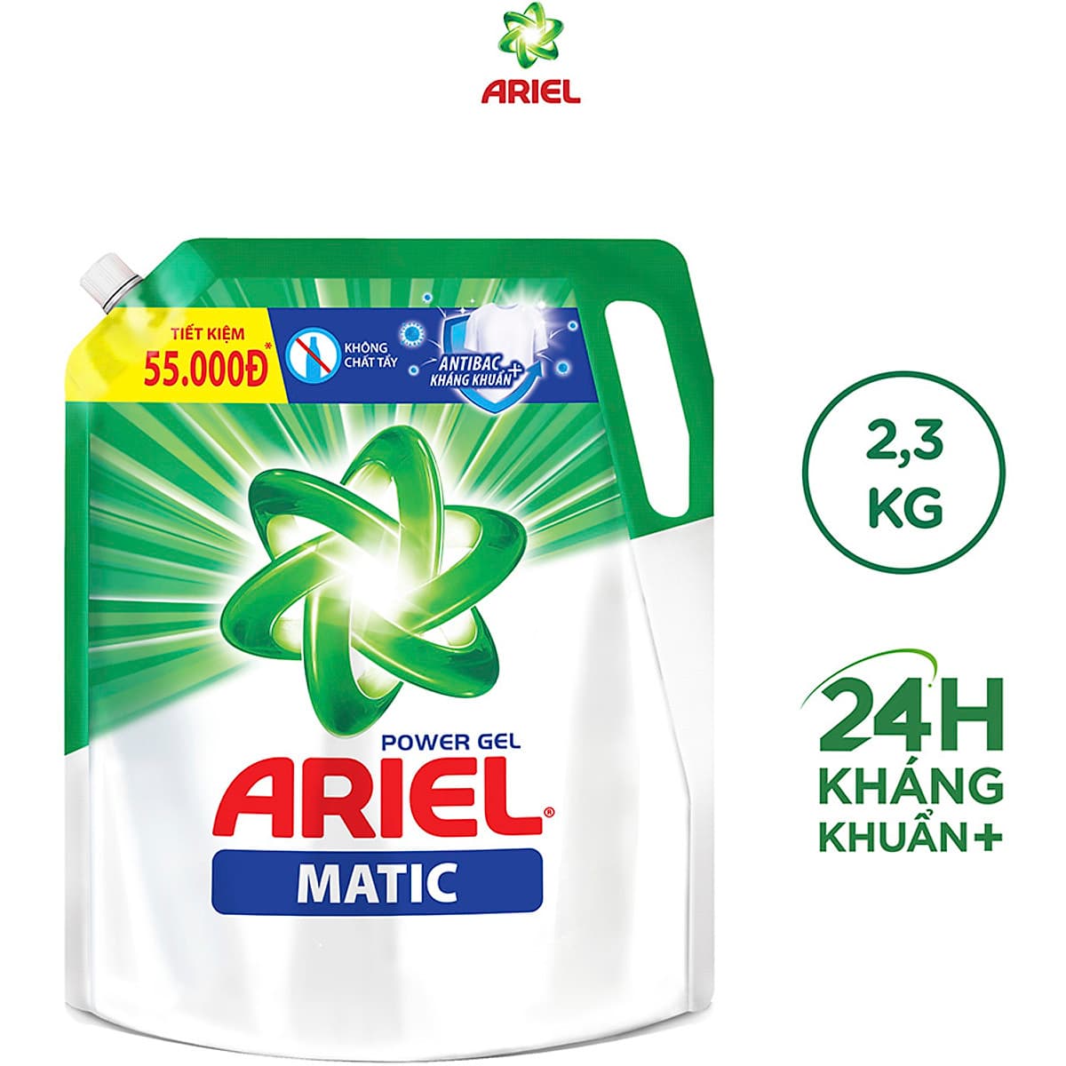 Combo 2 Túi Nước Giặt Ariel Matic Đậm Đặc (2.3kg/ Túi)
