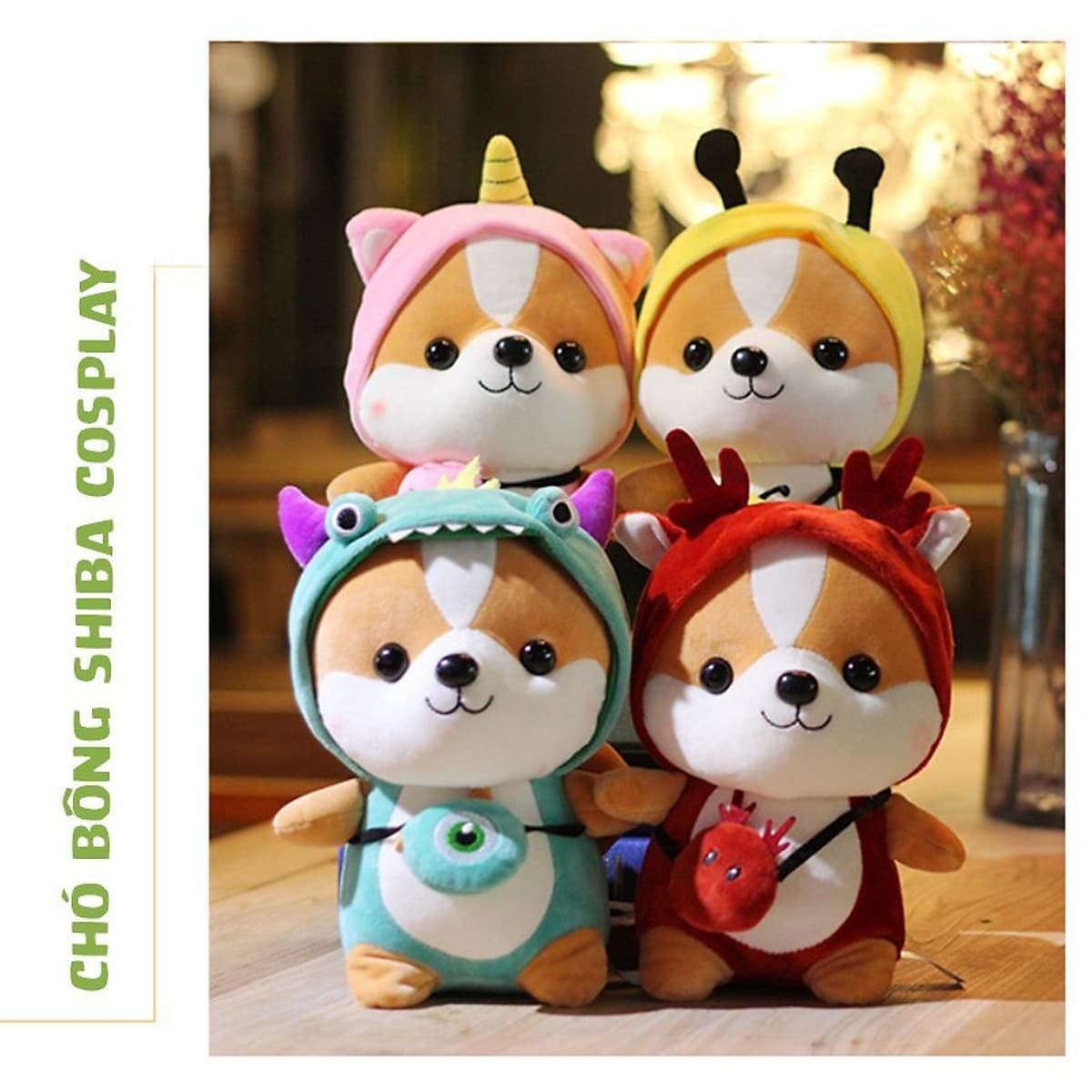 Gấu bông chó Shiba cosplay 25cm cao cấp - Hàng chính hãng Memon - Đồ chơi thú nhồi bông chó Shiba cosplay, Kích thước 25cm, Bông gòn mềm mịn, bền đẹp, dễ sử dụng và an toàn cho trẻ nhỏ.