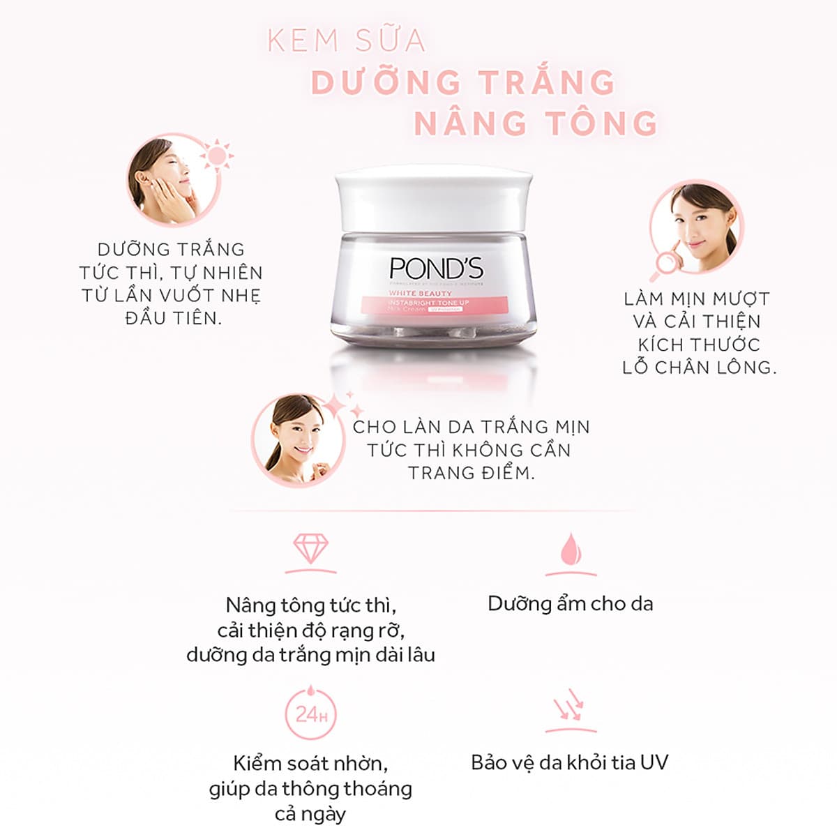 Kem Sữa Dưỡng Trắng Nâng Tông Pond'S White Beauty (50g)