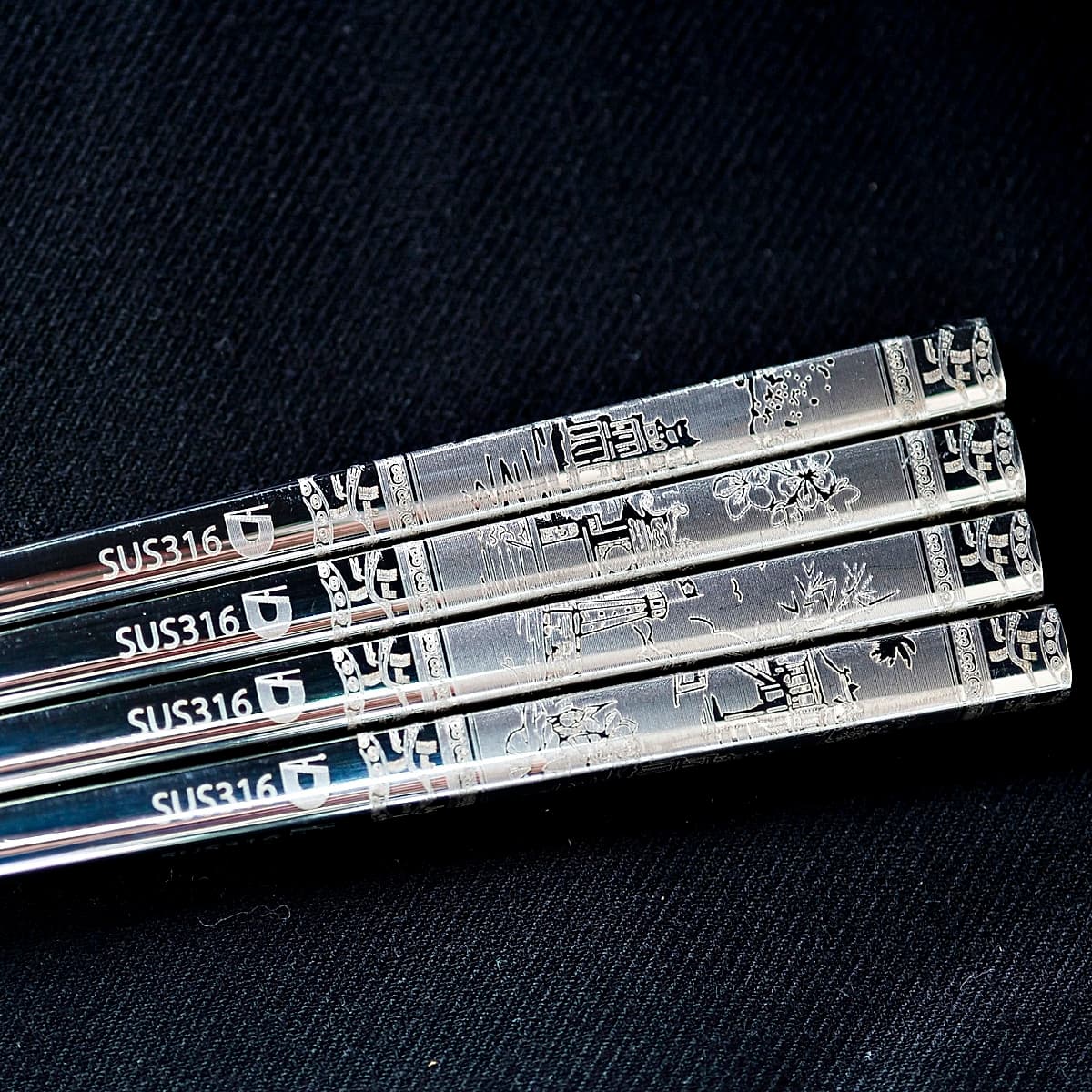 Bộ 10 đôi đũa inox 304 - 316 DandiHome 2020 chống trơn trượt, sang trọng, tinh tế