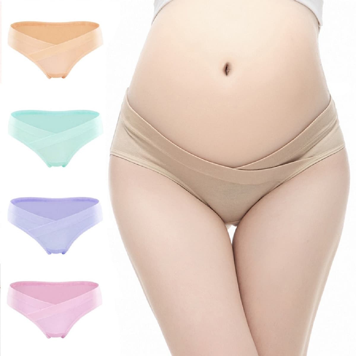 Quần lót bầu cạp chéo cho mẹ bầu từ 40 đến 80kg, 100% vải sợi bông vô cùng thông thoáng khô ráo và mềm mại