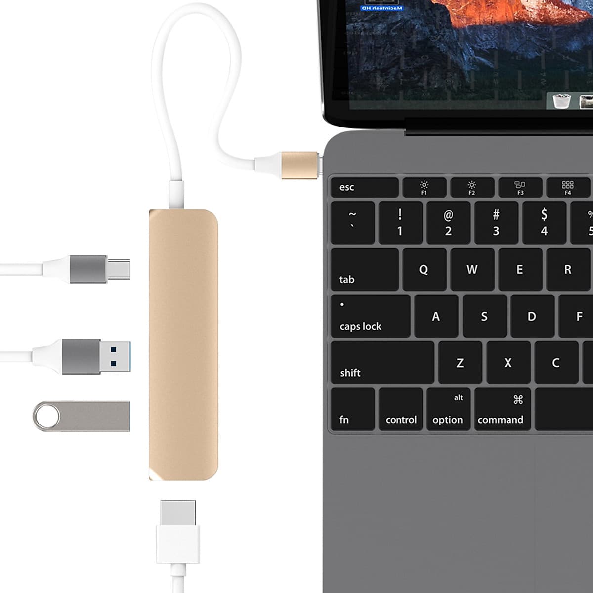 Cổng Chuyển HyperDrive USB-C Hub With 4K HDMI Support For MacBook Pro 2016 / 2017, MacBook 12" - Hàng Chính Hãng
